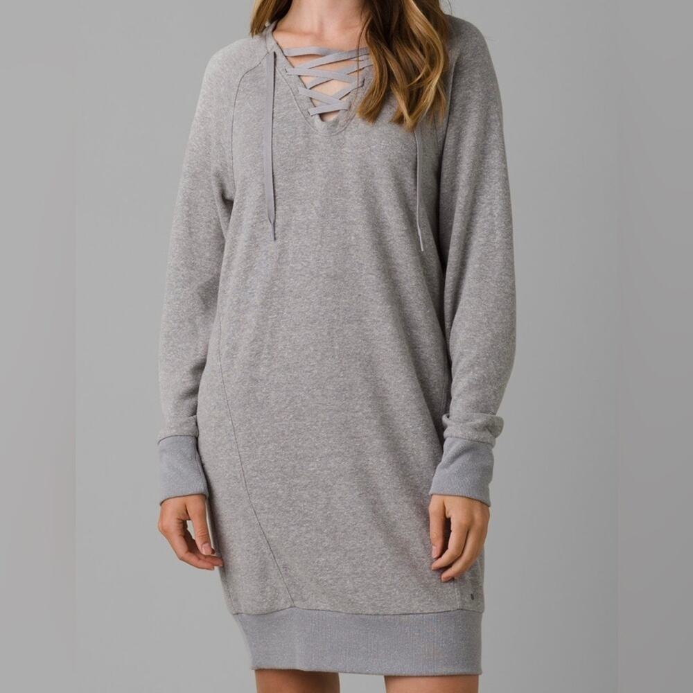 Prana Cozy Up Sweatshirt Dress UPF 50+ Pockets Long Sleeve Sz S Casual Outdoor